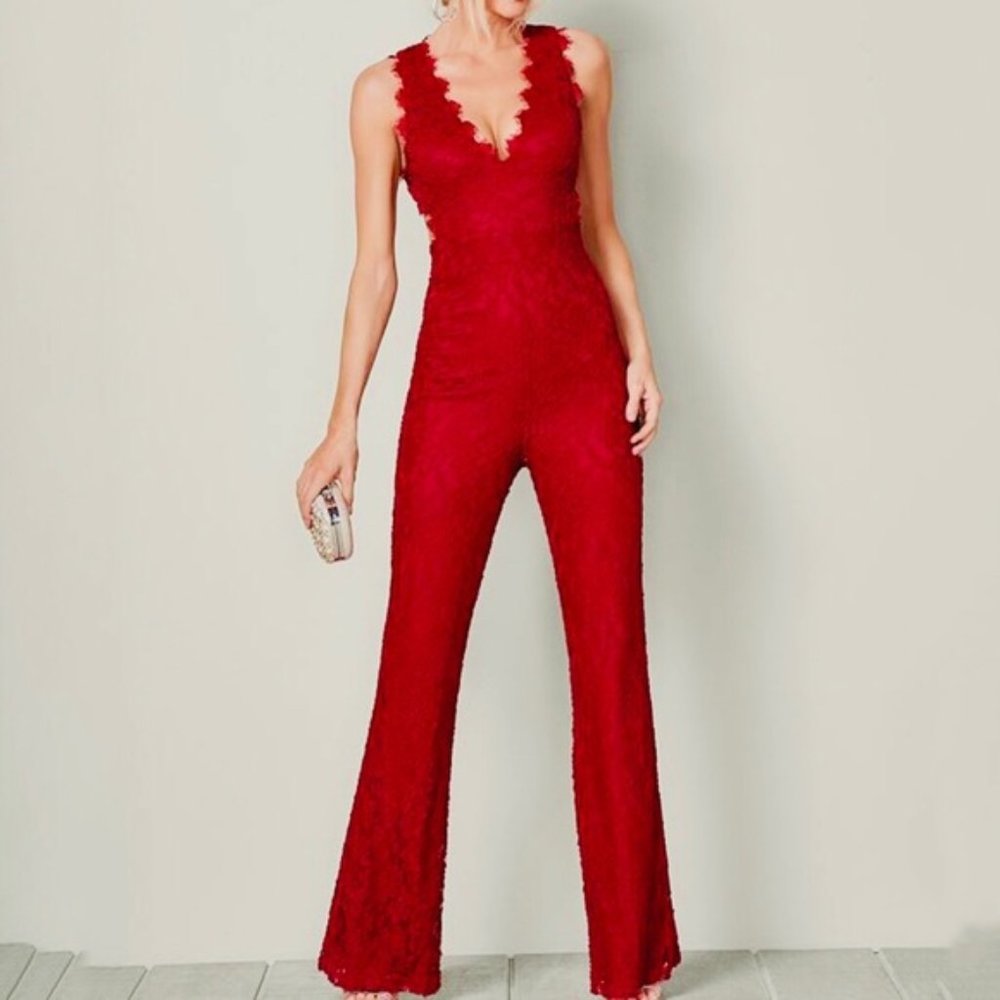 Venus open back lace jumpsuit
